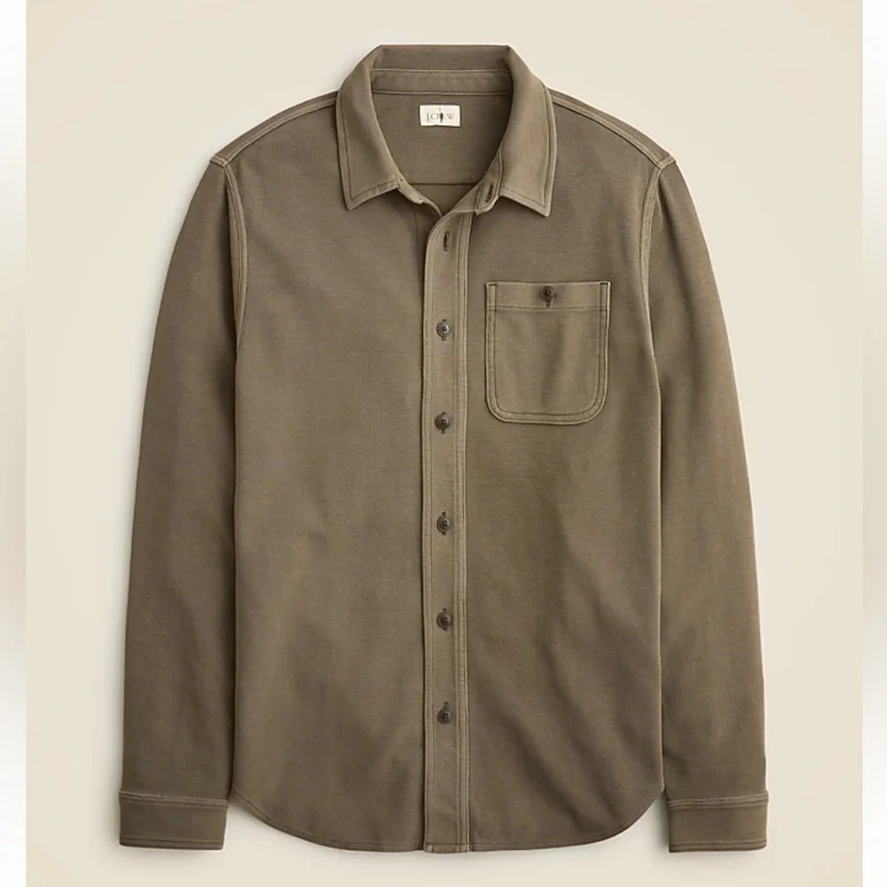 J crew green Cotton waffle shirt